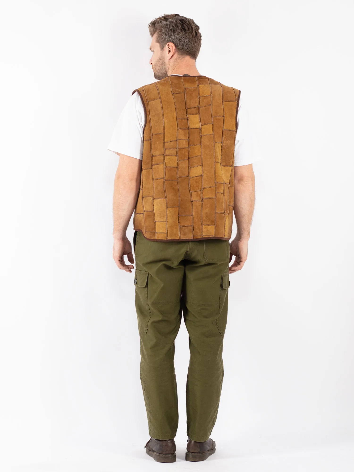 Vintage 70's Men Sheepskin Vest in Brown
